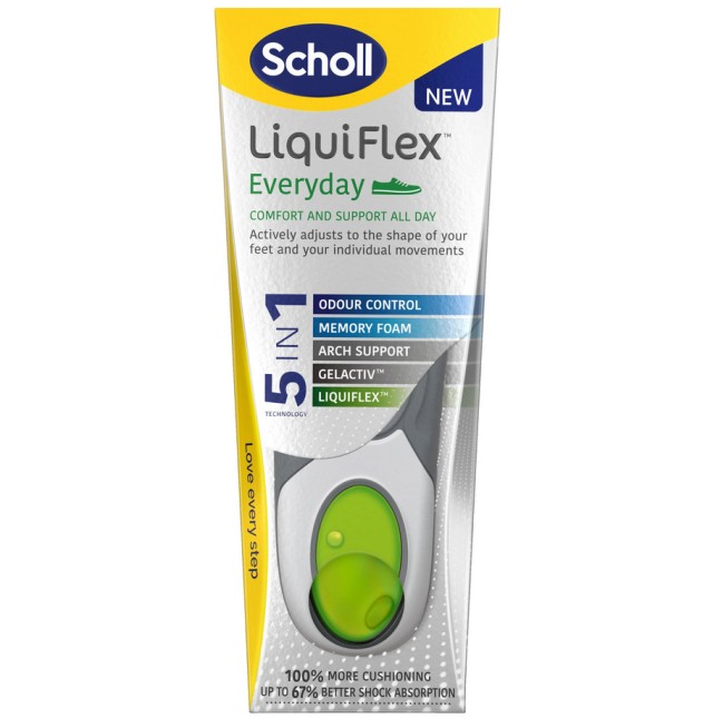 Scholl LiquiFlex EveryDay Πάτοι 5 in 1 Technology Size S (36-41) 1 ζευγάρι