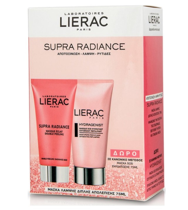 Lierac Set Supra Radiance Double Peeling Radiance Masque 75ml + Δώρο Hydragenist Masque SOS Hydratant Oxygenant Repulpant 75ml