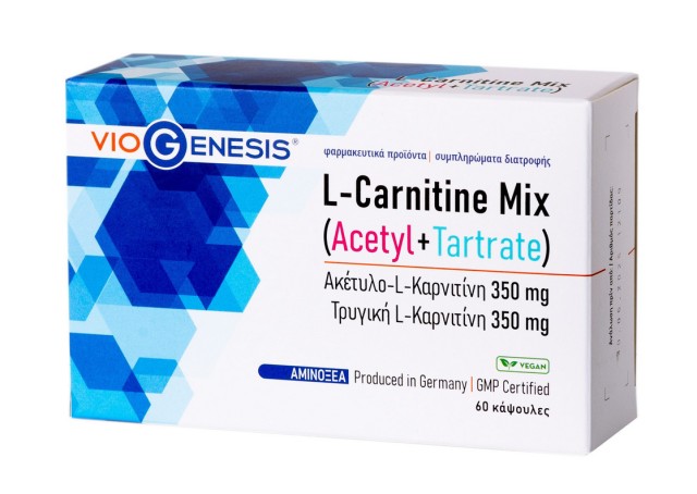 Viogenesis L-Carnitine Mix (Acetyl 350mg + Tartrate 350mg) 60caps