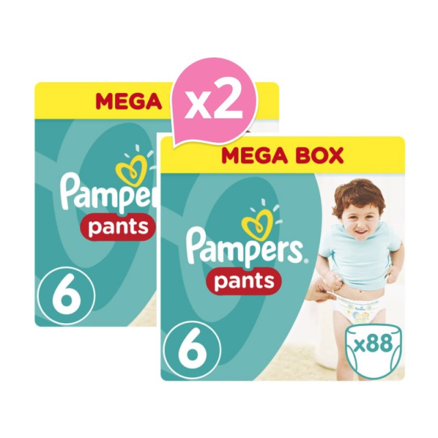 Pampers Pants No.6 (16+ Kg) Mega Box 88 Πάνες x2 -26€