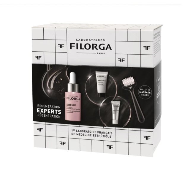 Filorga Set Regenaration Experts NCEF-SHOT Serum εντατικά Αναζωογονητικός Ορός 15ml + Δώρο Time-Filler 5XP Διορθωτική Κρέμα Ενάντια στις Ρυτίδες 15ml + NCEF-NIGHT Mask Αναζωογονητική Μάσκα Νύχτας 7ml + Face Massage Roller 1τμχ