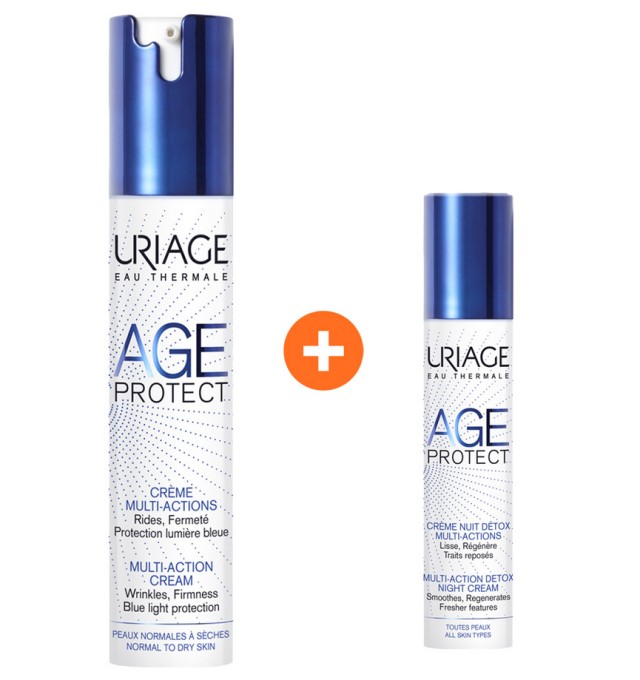 Uriage Age Protect Cream Multi-Action 40ml & ΔΩΡΟ Age Protect Creme Nuit Detox Multi-Action 10ml