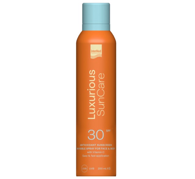 Intermed Luxurious SunCare SPF30 Antioxidant Sunscreen Invisible Spray for Face and Body 200ml