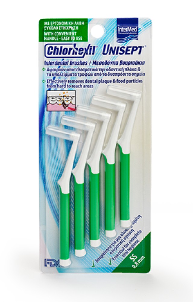 INTERMED Chlorhexil Unisept Interdental Brushes SS 0,8mm 5 τμχ