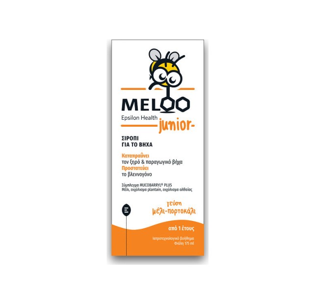 Epsilon Health Meloo Junior Φυτικό Σιρόπι για Ξηρό & Παραγωγικό Βήχα 175ml