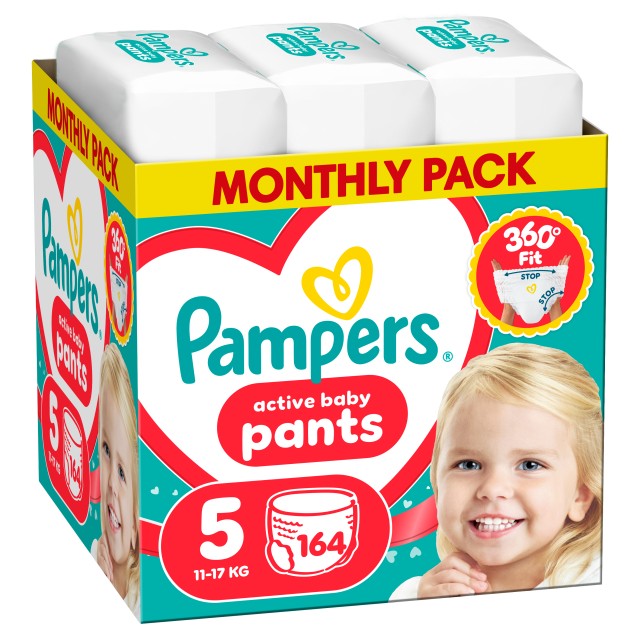 Pampers Active Baby Pants No.5 (11-17kg) 164 Πάνες