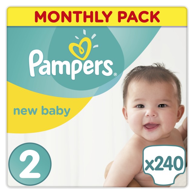 PAMPERS New Baby Monthly Pack Mini 240 τεμ. Νο 2 (3-6kg)