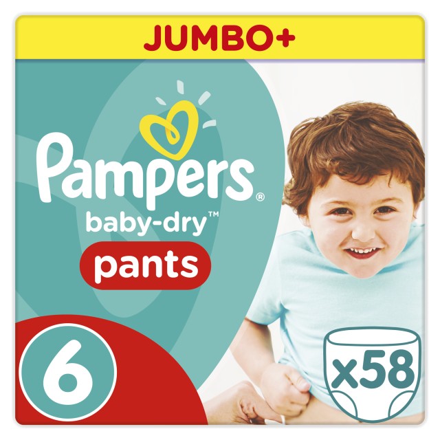 PAMPERS Pants Easy Up Νο6 (16+Kg) 58 Τμχ