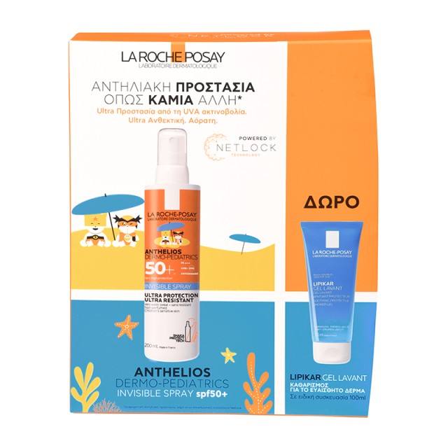 La Roche Posay Set Anthelios Dermo-Pediatrics Invisible Spray SPF50+ 200ml + Δώρο Lipikar Gel Lavant 100ml