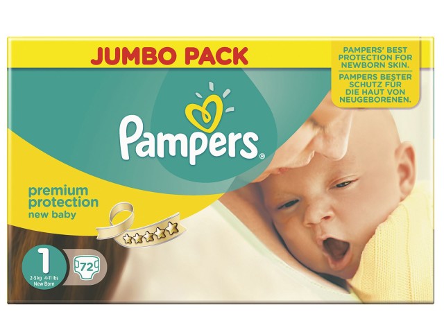 PAMPERS JUMBO PACK New Baby No1 (2-5kg) 72τμχ