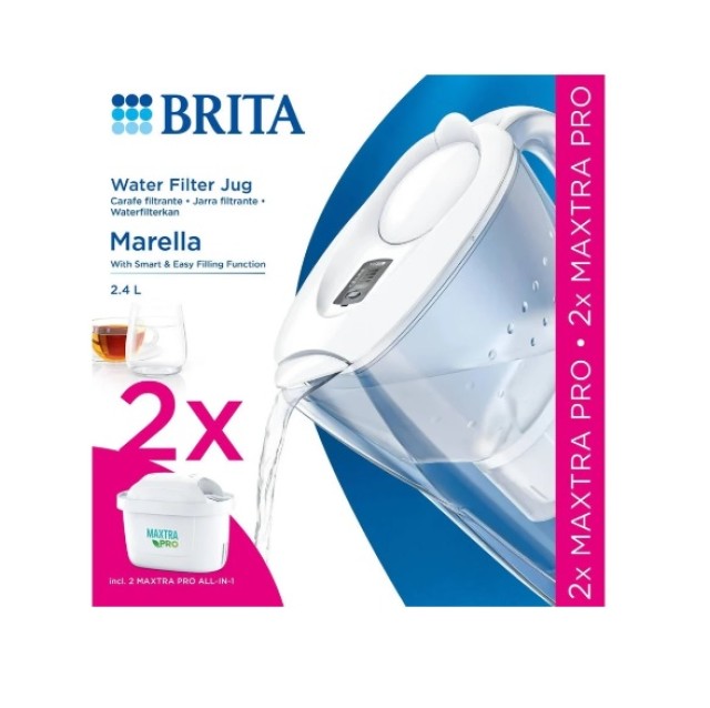 Brita Marella Water Filter Jug Κανάτα με Φίλτρο Νερού 2.4lt + 2 Maxtra Pro All-in-1 Filters