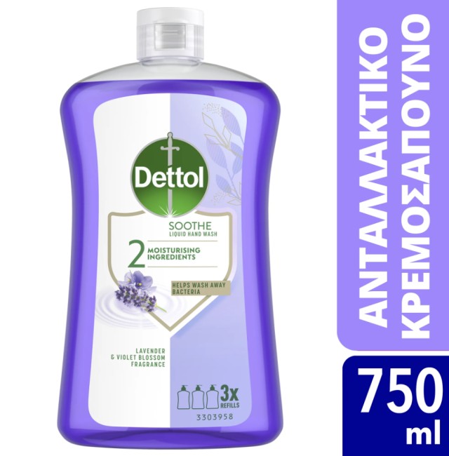Dettol Soothe Υγρό Κρεμοσάπουνο Ανταλλακτικό Λεβάντα 750ml