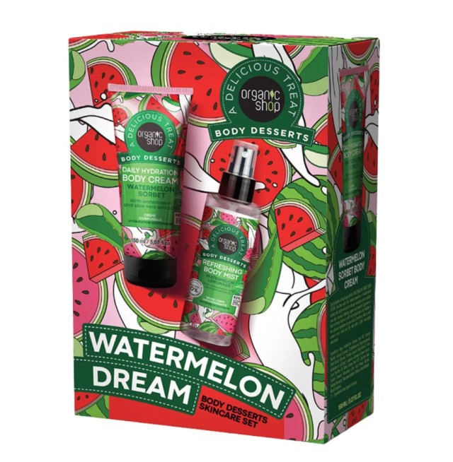 Organic Shop Body Desserts Watermelon Dream Set Περιποίησης Σώματος με Watermelon Sorbet Body Cream Κρέμα Σώματος 150ml + Watermelon Lemonade Mist Σώματος 200ml