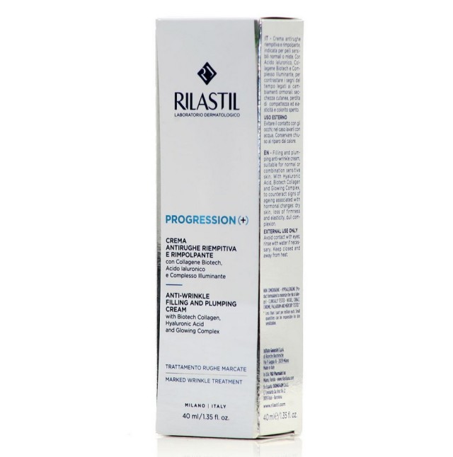 Rilastil Progression (+) Anti-Wrinkle Filling & Plumping Cream Αντιρυτιδική Κρέμα για Λάμψη & Επαναφορά Όγκου 40ml