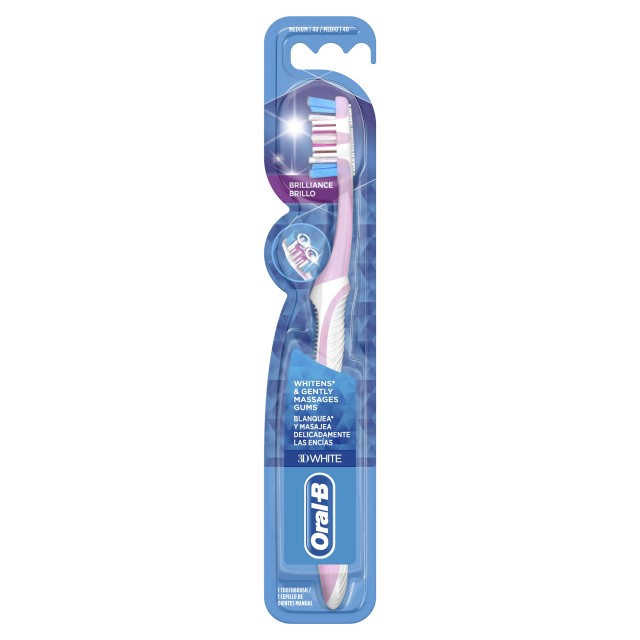 Oral-B 3D White Brilliance Medium 40 Οδοντόβουρτσα για λευκά δόντια 1τμχ