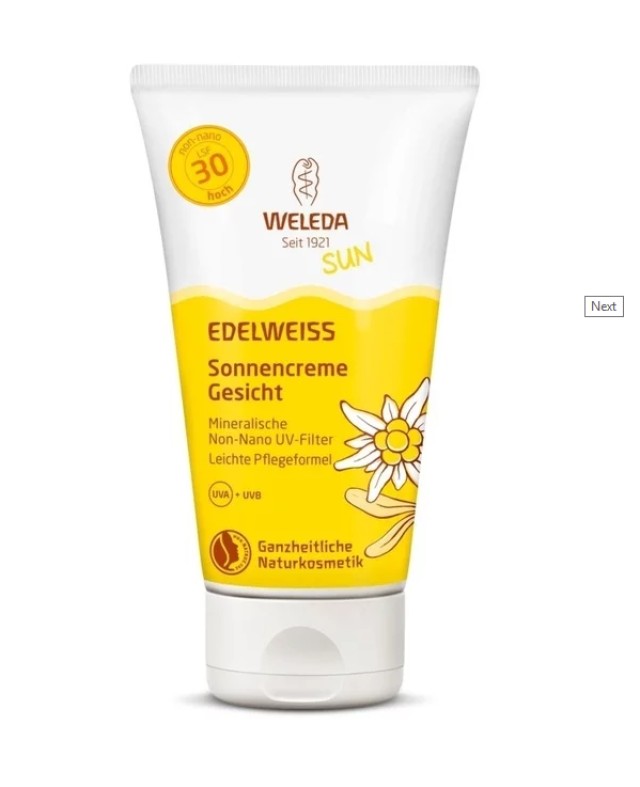 Weleda Sun Edelweiss Αντιηλιακή Κρέμα Προσώπου SPF30 50ml
