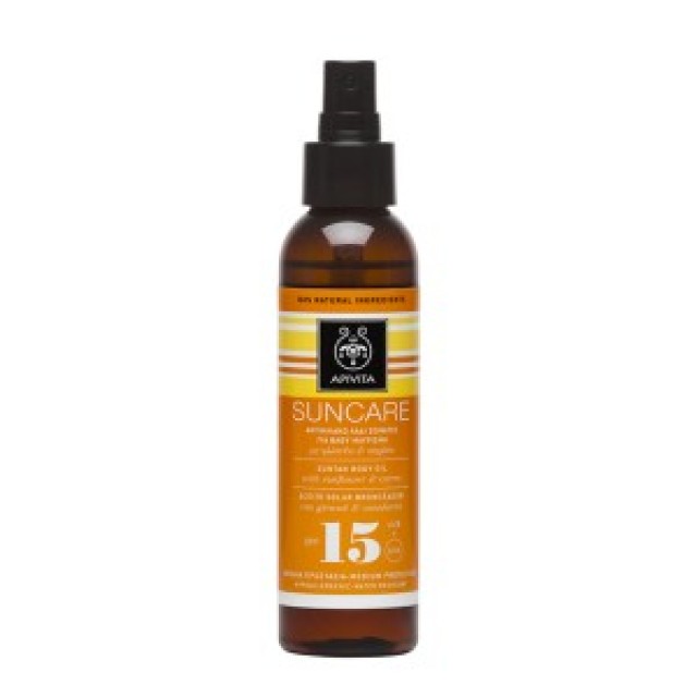 APIVITA SUNCARE ΑΝΤΙΗΛΙΑΚΟ ΛΑΔΙ ΣΩΜΑΤΟΣ SPF15 - ΜΕΣΑΙΑ ΠΡΟΣΤΑΣΙΑ 150ml