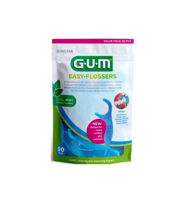 Gum 890 Easy Flossers Οδοντικό Νήμα σε Διχάλες με Γεύση Μέντας 90τμχ