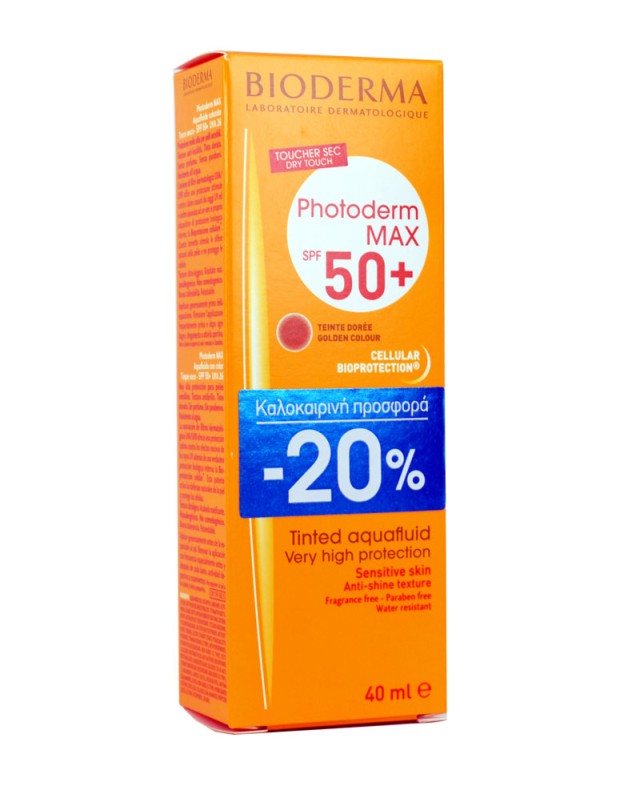 BIODERMA PHOTODERM MAX AQUAFLUIDE TEINTE DOREE SPF 50  40ML -20%