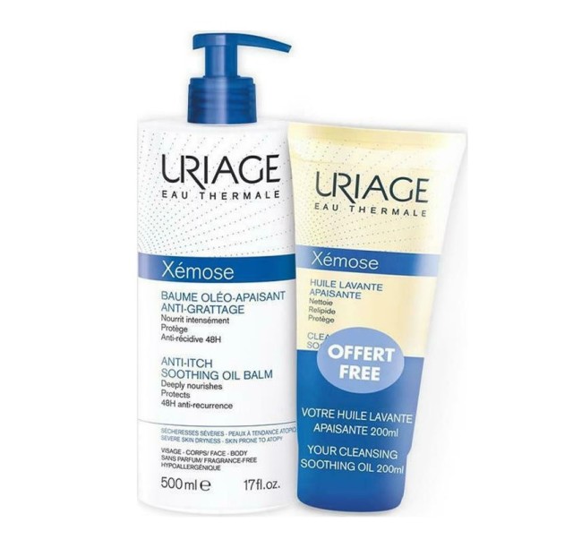 Uriage Set Xemose Soothing Oil Balm 500ml + Δώρο Xemose Cleansing Soothing Oil for Shower and Bath 200ml