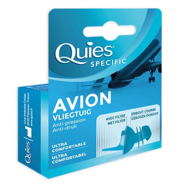 Quies Specific Air Travel Ωτοασπίδες Ενηλίκων Ειδικές για Αεροπορικά Ταξίδια 1 Ζεύγος