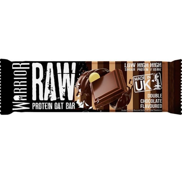 Warrior Raw Μπάρα Πρωτεΐνης με Βρώμη & Γεύση Double Chocolate 75g