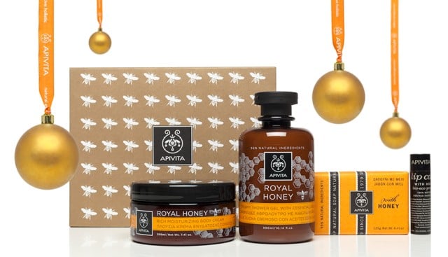 Apivita Gift Set Royal Honey Rich Moisturizing Body Cream 200ml & Creamy Shower Gel 300 ml & Soap Honey 125g & Bio-Eco Lip Care 4,4g