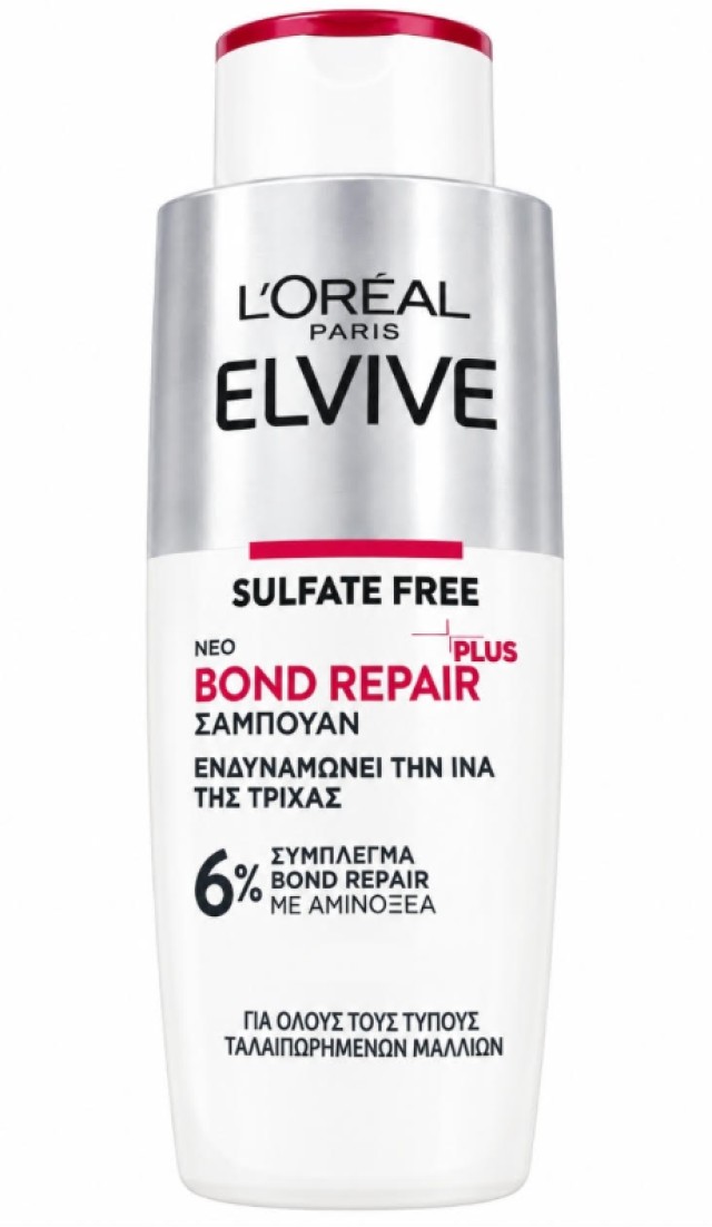 L'Oreal Paris Elvive Sulphate Free Bond Repair Plus 6% Shampoo 200ml