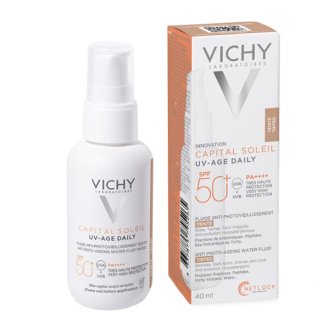 Vichy Capital Soleil UV-Age Daily SPF50+ Water Fluid με Χρώμα 40ml