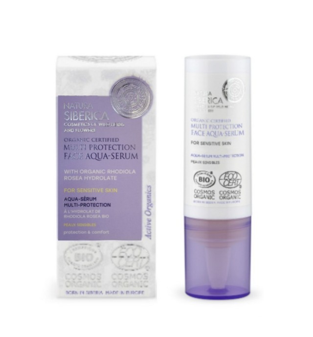 Natura Siberica Organic Certified Multi Protection Face Aqua-Serum for Sensitive Skin Ορός Προσώπου για Ευαίσθητο Δέρμα 15ml