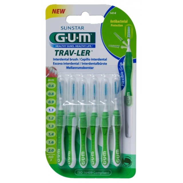 GUM 1414 ΜΕΣΟΔΟΝΤΙΑ TRAV-LER Tapered 1,1mm x6