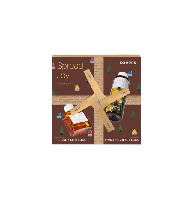Korres Set Spread Joy Black Sugar Eau De Toilette 50ml + Showergel Black Sugar Αφρόλουτρο Black Sugar 250ml