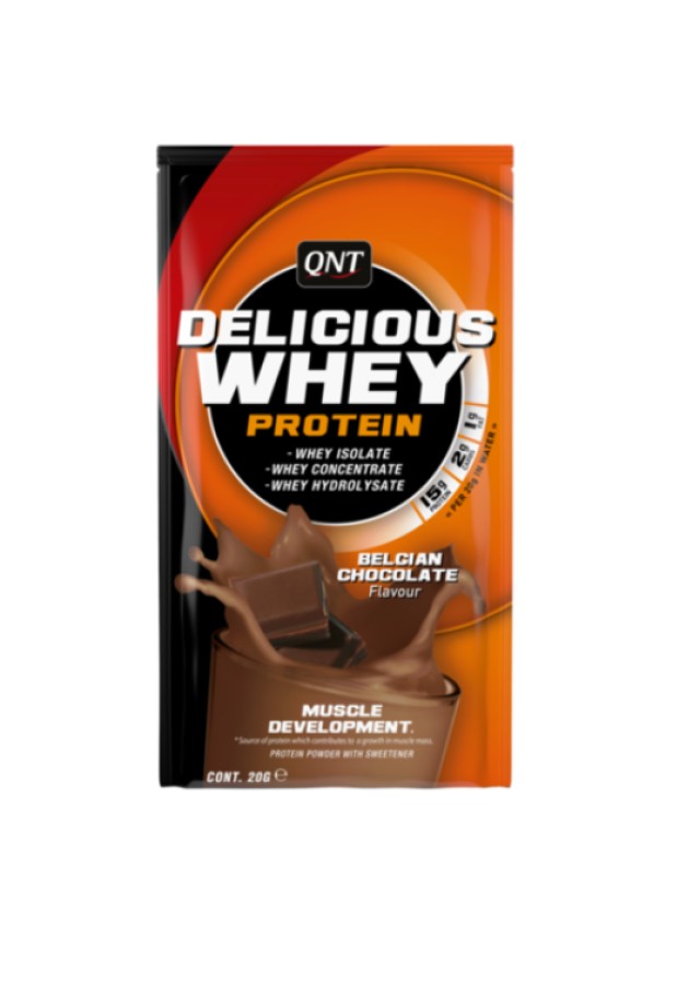 QNT Delicious Whey Protein Single Dose Belgian Chocolate 20gr