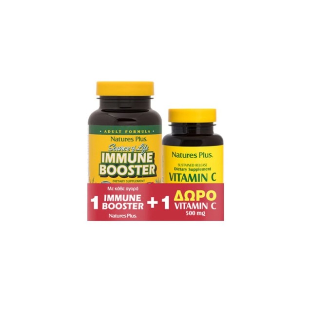 Natures Plus Set Source of Life Immune Booster 90tabs Με Δώρο Vitamin C 500mg 90tabs