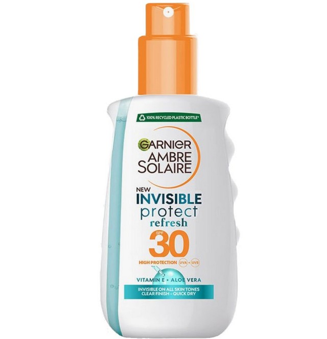 Garnier Ambre Solaire Invisible Protect Refresh Spray SPF30 Αντιηλιακό Spray 200ml