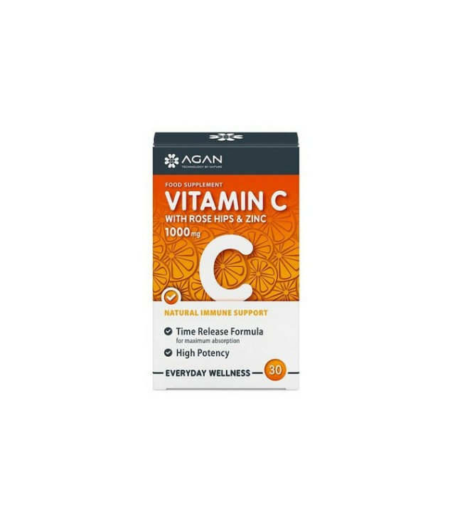 Agan Vitamiin C with Rose Hips & Zinc 1000mg 30tabs