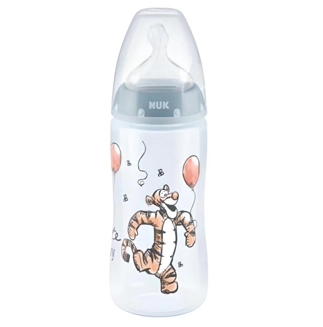 Nuk First Choice+ Μπιμπερό Winnie the Pooh Με Θηλή Σιλικόνης M Μπλέ 0-6m 300ml 1τμχ