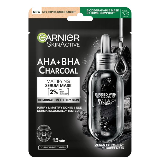 Garnier Skin Active Pure Charcoal Black Tissue Mask 28gr