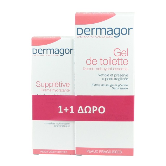 Inpa Dermagor Suppletive Cream Hydratante 40ml + Δώρο Dermagor Gel Surgras 200ml
