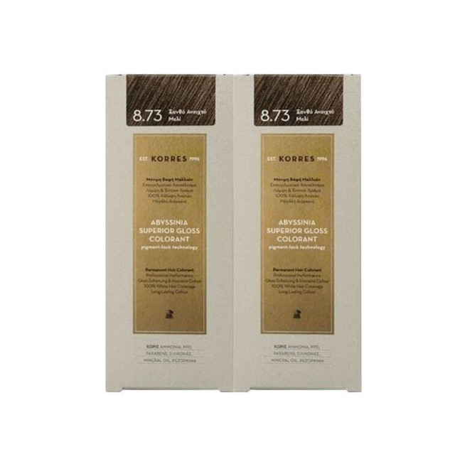 Korres Set Abyssinia Superior Gloss Colorant 8.73 Ξανθό Ανοιχτό Μελί 50ml 1+1