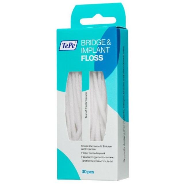 Tepe Bridge & Implant Floss Νήμα Καθαρισμού Γεφυρών & Εμφυτευμάτων 30τμχ