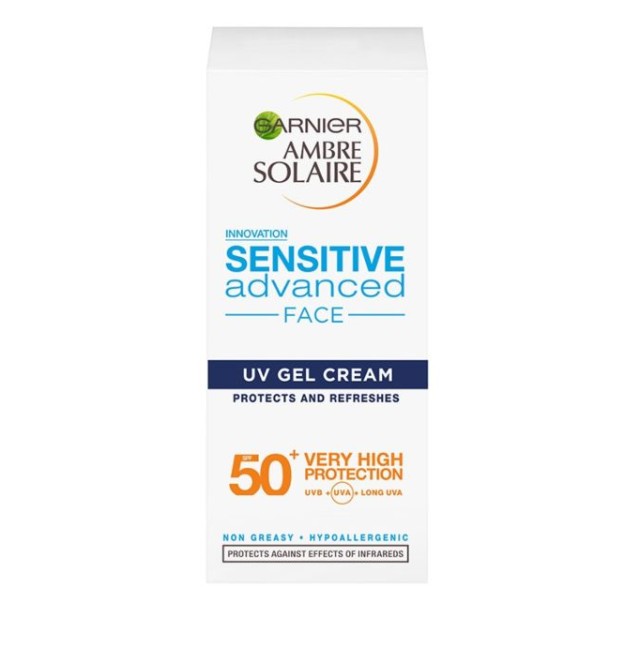 Garnier Ambre Solaire Sensitive Advanced Face Uv Gel Cream Spf50+ 50ml