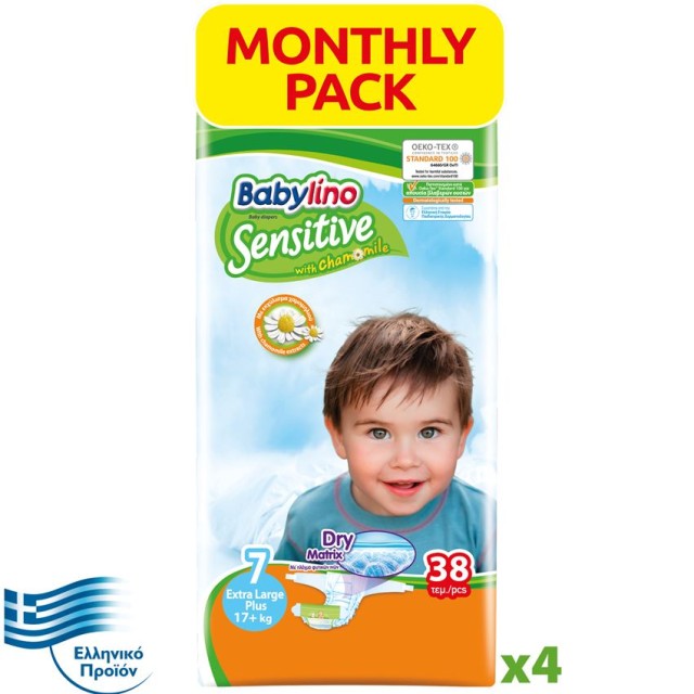 BABYLINO SENSITIVE Monthly Pack No7 (17+Kg) 152τεμ