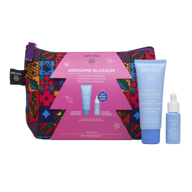 Apivita Set Awesome Blossom Aqua Beelicious Oil Free Κρέμα Ενυδάτωσης Ελαφριάς Υφής 40ml & ΔΩΡΟ Booster Αναζωογόνησης & Ενυδάτωσης 10ml