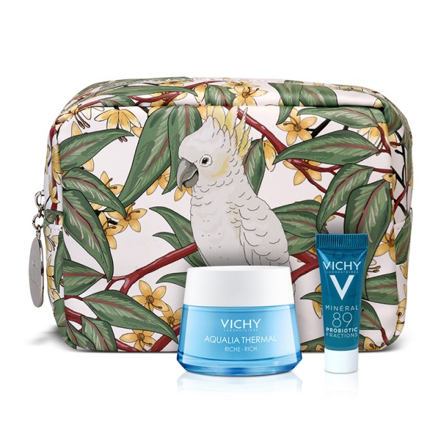 Vichy Set Aqualia Thermal Rich Cream για Ξηρές Επιδερμίδες 50ml + Δώρο Mineral 89 Probiotic 5ml + Πρακτικο Νεσεσέρ by Marina Raphael 1τμχ