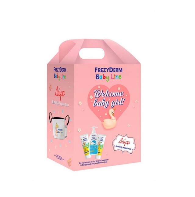 Frezyderm Set Welcome Baby Girl Baby Shampoo 300ml + Baby Cream 2x175ml + Δώρο Νεσεσέρ Καροτσιού 1τμχ